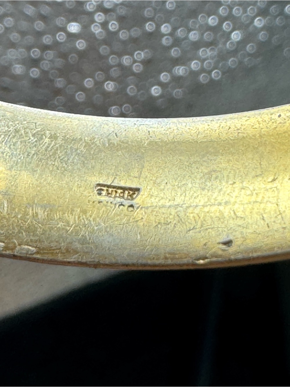 Vintage Mexico gold plate floral etched Engraved Bangle Bracelet - Women Jewelry - Picture 7 of 11